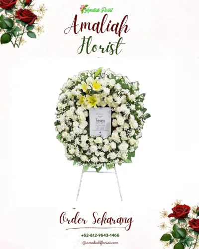 Krans Bunga Duka Cita di Pengantungan